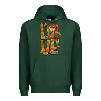 Sports Green love juneteenth with fist Premium Hoodie - texasbilliewilder