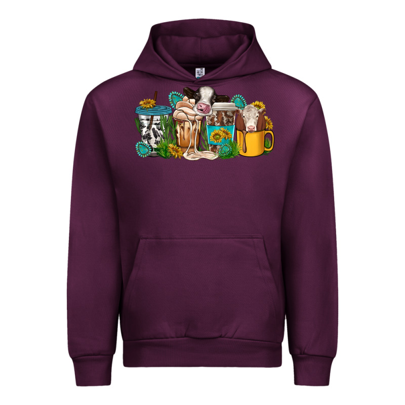 Western Cow Coffee Cup Urban Hoodie by texasbilliewilder | Teevron