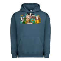 Pigment Midnight Navy western cow coffee cup Urban Hoodie - texasbilliewilder