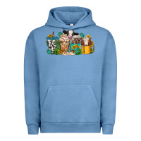 Pigment Pebble Blue western cow coffee cup Urban Hoodie - texasbilliewilder