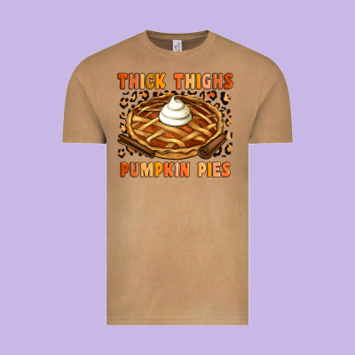 Thick Thighs Pumpkin Pies Vintage Tee Designed By Artiststas