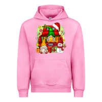 Fuchsia Pink christmas gnome truck Urban Hoodie - Zillion Design Studio