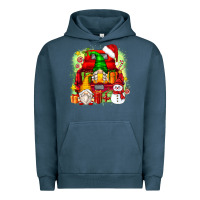 Pigment Midnight Navy christmas gnome truck Urban Hoodie - Zillion Design Studio