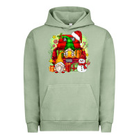 Pigment Oil Green christmas gnome truck Urban Hoodie - Zillion Design Studio