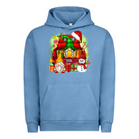 Pigment Pebble Blue christmas gnome truck Urban Hoodie - Zillion Design Studio
