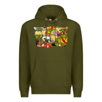 Army Green lunch lady coffee cups Premium Hoodie - Zillion Design Studio