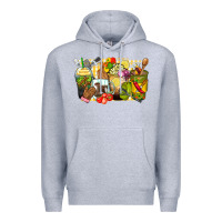 Heather Grey lunch lady coffee cups Premium Hoodie - Zillion Design Studio