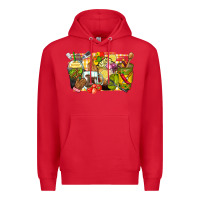 Red lunch lady coffee cups Premium Hoodie - Zillion Design Studio