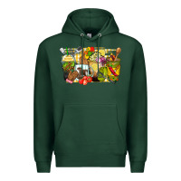 Sports Green lunch lady coffee cups Premium Hoodie - Zillion Design Studio