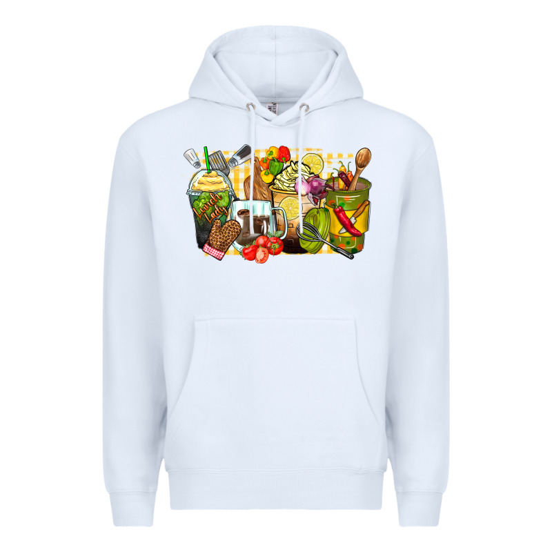 Lunch Lady Coffee Cups Premium Hoodie by Zillion Design Studio | Teevron