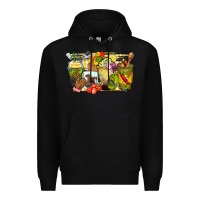 Black lunch lady coffee cups Premium Hoodie - Zillion Design Studio
