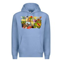 Colony Blue lunch lady coffee cups Premium Hoodie - Zillion Design Studio