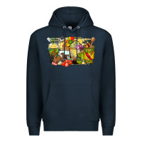 Navy lunch lady coffee cups Premium Hoodie - Zillion Design Studio
