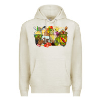 Oatmeal Heather lunch lady coffee cups Premium Hoodie - Zillion Design Studio