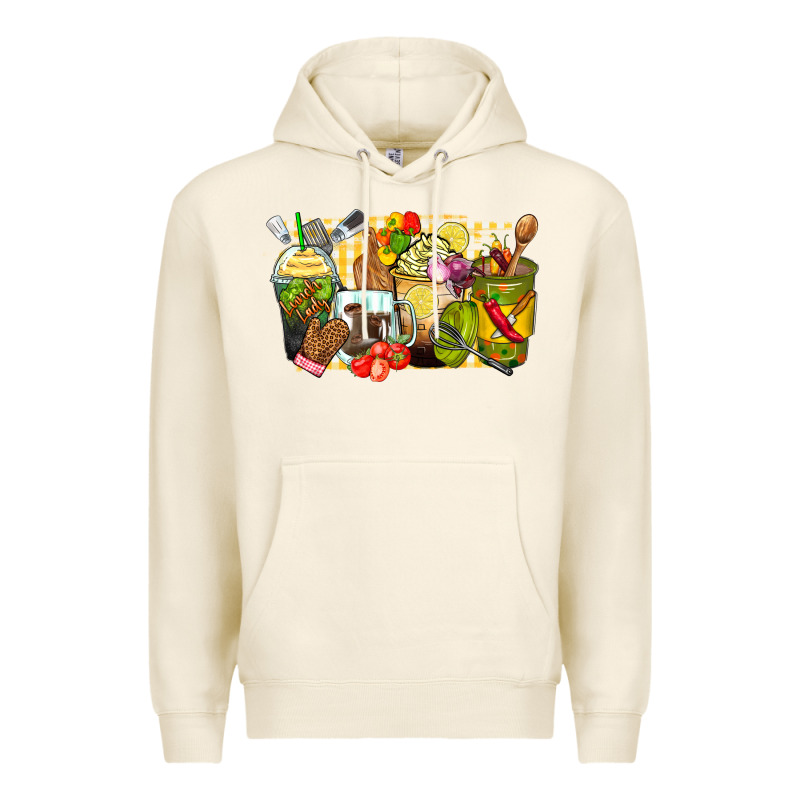 Lunch Lady Coffee Cups Premium Hoodie by Zillion Design Studio | Teevron