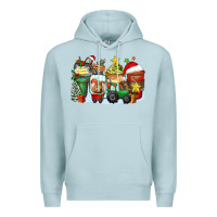 Blue Mist Christmas tractor coffee cups Premium Hoodie - Zillion Design Studio