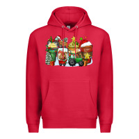 Cardinal Christmas tractor coffee cups Premium Hoodie - Zillion Design Studio