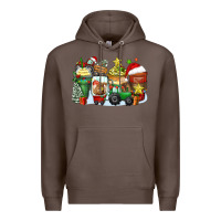 Coffee Christmas tractor coffee cups Premium Hoodie - Zillion Design Studio