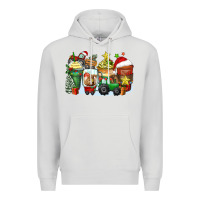 Dove Grey Christmas tractor coffee cups Premium Hoodie - Zillion Design Studio