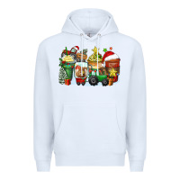 White Christmas tractor coffee cups Premium Hoodie - Zillion Design Studio