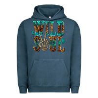 Pigment Midnight Navy wild soul with skeleton hand Urban Hoodie - texasbilliewilder