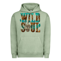 Pigment Oil Green wild soul with skeleton hand Urban Hoodie - texasbilliewilder