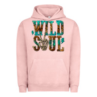Pigment Salmon wild soul with skeleton hand Urban Hoodie - texasbilliewilder