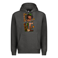 Charcoal Heather love melanin Premium Hoodie - texasbilliewilder