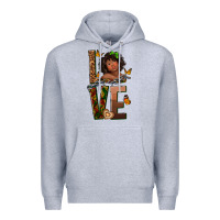 Heather Grey love melanin Premium Hoodie - texasbilliewilder