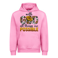 Fuchsia Pink with god al things ara possible Urban Hoodie - texasbilliewilder
