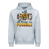 Heather Grey with god al things ara possible Urban Hoodie - texasbilliewilder