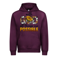 Mauve Wine with god al things ara possible Urban Hoodie - texasbilliewilder