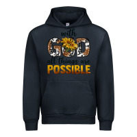Navy with god al things ara possible Urban Hoodie - texasbilliewilder