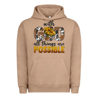 Pigment Burro with god al things ara possible Urban Hoodie - texasbilliewilder