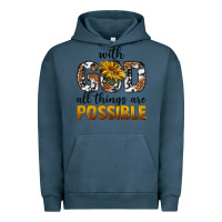 Pigment Midnight Navy with god al things ara possible Urban Hoodie - texasbilliewilder
