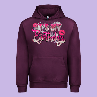 Pink It's My Birthday Urban Hoodie Designed By Zillion Design Studio