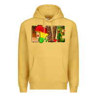 Antique Gold love melanin with african map Premium Hoodie - texasbilliewilder