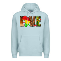 Blue Mist love melanin with african map Premium Hoodie - texasbilliewilder