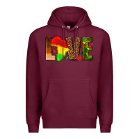 Burgundy love melanin with african map Premium Hoodie - texasbilliewilder