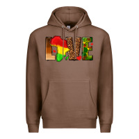 Chestnut love melanin with african map Premium Hoodie - texasbilliewilder