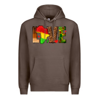 Coffee love melanin with african map Premium Hoodie - texasbilliewilder