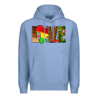 Colony Blue love melanin with african map Premium Hoodie - texasbilliewilder