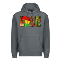 Rock love melanin with african map Premium Hoodie - texasbilliewilder