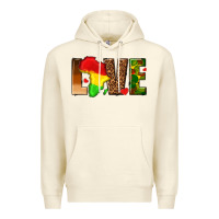 Sandshell love melanin with african map Premium Hoodie - texasbilliewilder