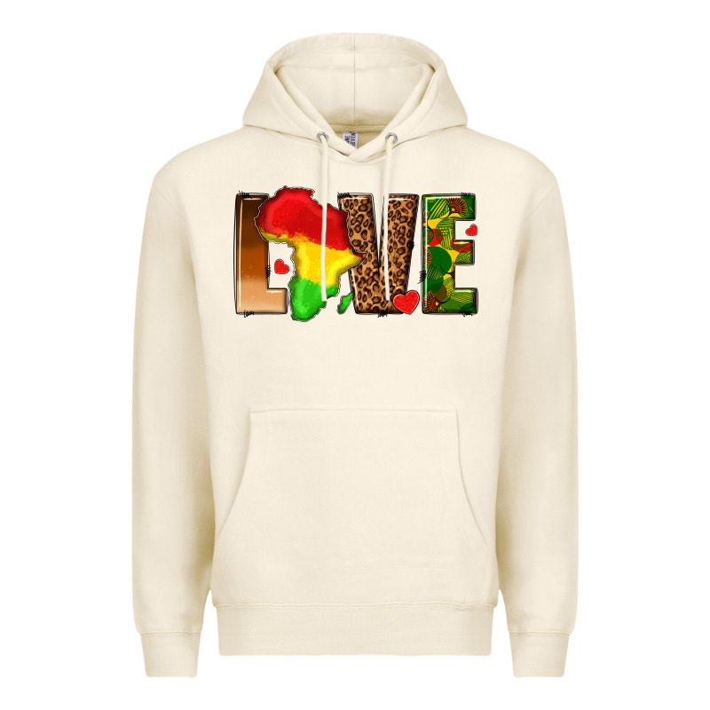 Love Melanin With African Map Premium Hoodie by texasbilliewilder | Teevron