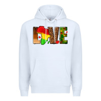 White love melanin with african map Premium Hoodie - texasbilliewilder