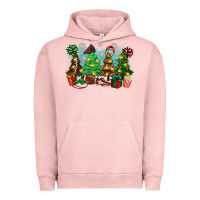 Pigment Salmon christmas trees with football Urban Hoodie - Zillion Design Studio
