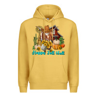 Antique Gold Happy Fall Y'all Longhorn Cow Premium Hoodie - RanaPortraitStore