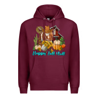 Burgundy Happy Fall Y'all Longhorn Cow Premium Hoodie - RanaPortraitStore