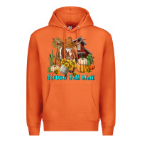 Carrot Happy Fall Y'all Longhorn Cow Premium Hoodie - RanaPortraitStore